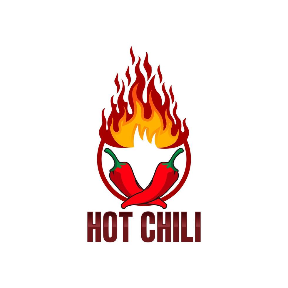 heet chili logo voedsel etiket of sticker. concept voor boeren markt, biologisch voedsel, natuurlijk Product ontwerp.vector illustratie. Chili peper pittig restaurant logo in wit geïsoleerd, vector eps 10