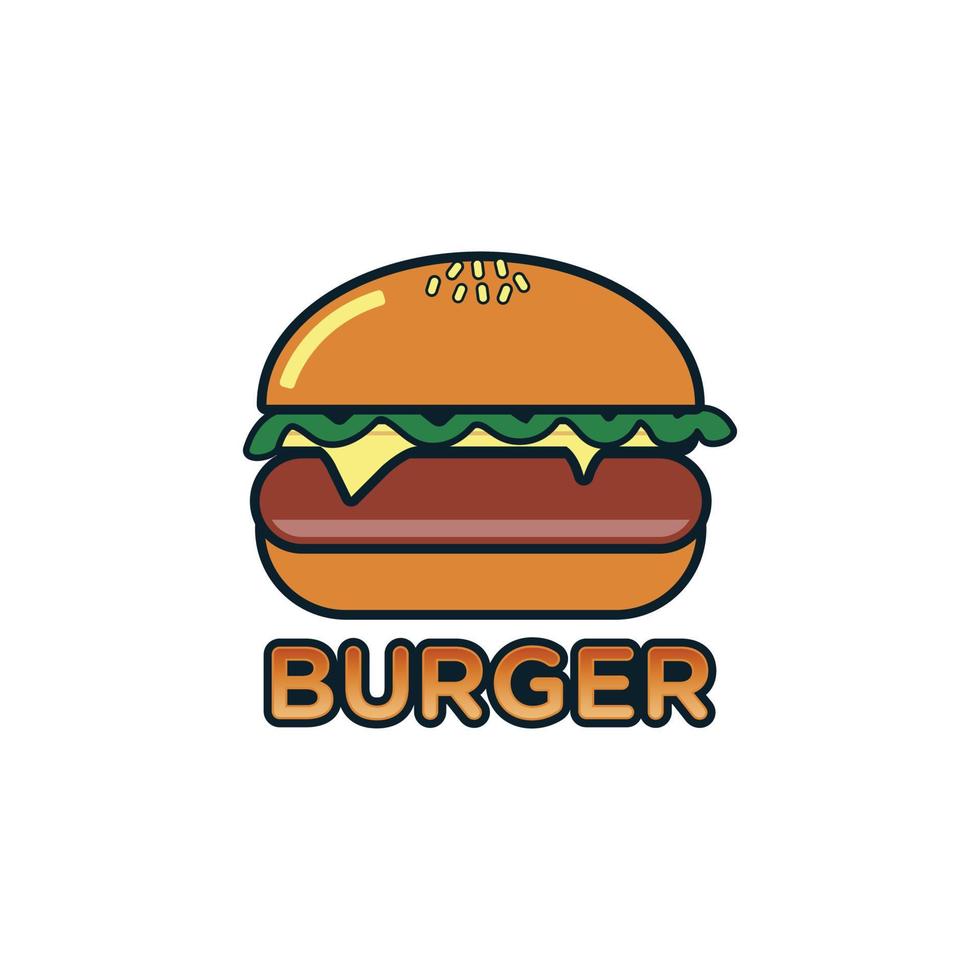 hamburger logo, hamburger etiketten en embleem. vector hamburger