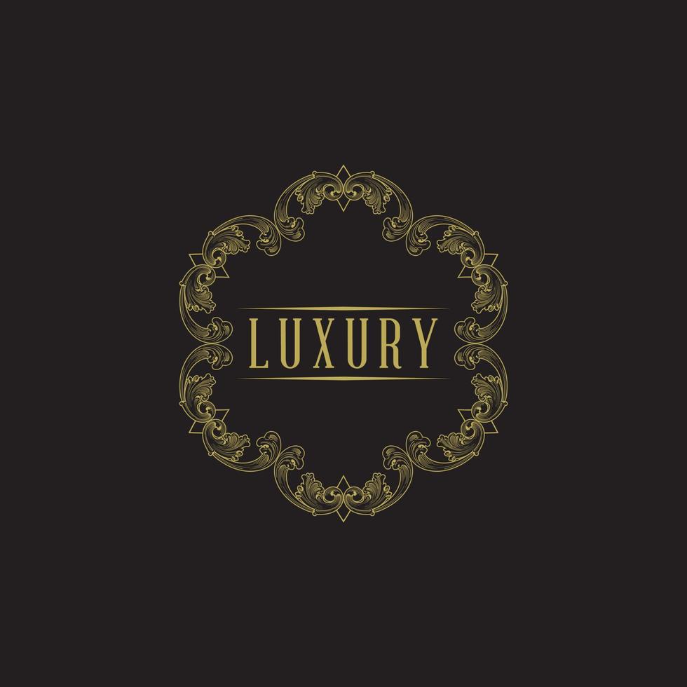 luxe logo. kalligrafische patroon elegant decor elementen. vector