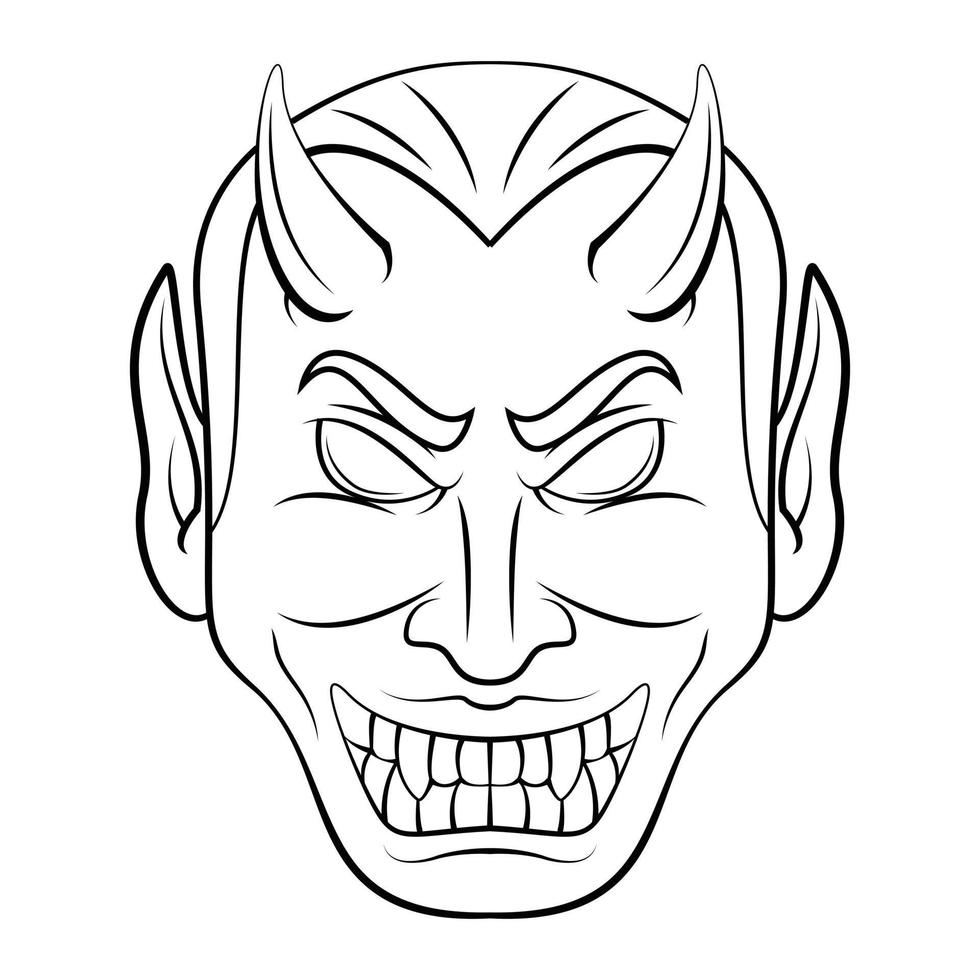 duivel hoofd illustratie Aan wit achtergrond vector