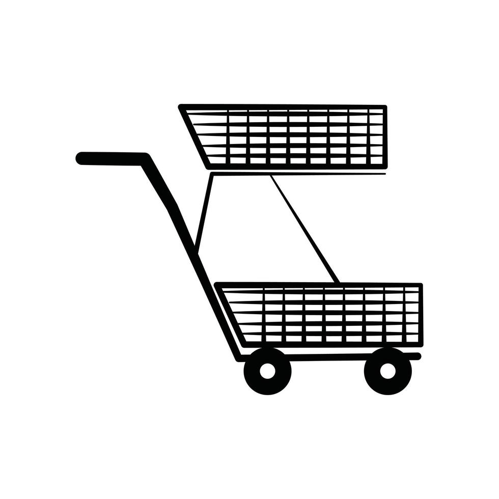 boodschappen doen kar symbool illustratie vector