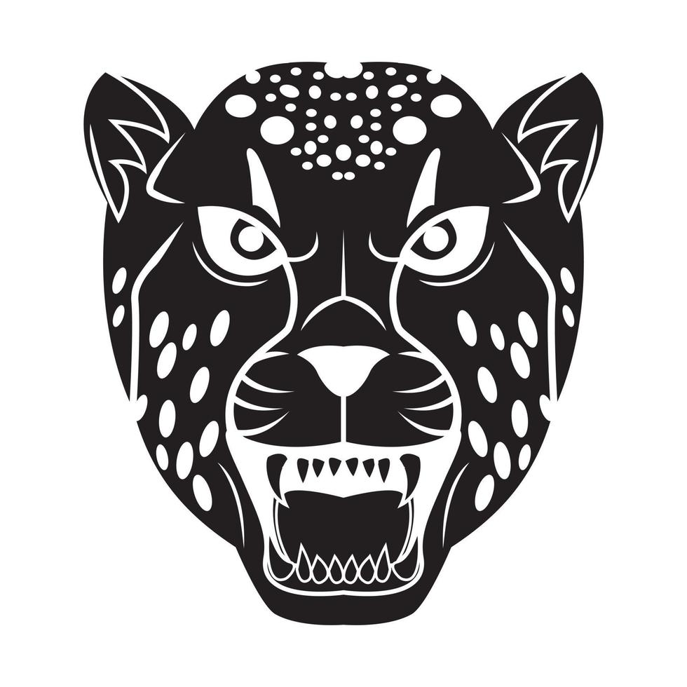 Jachtluipaard gezicht tatoeëren illustratie vector
