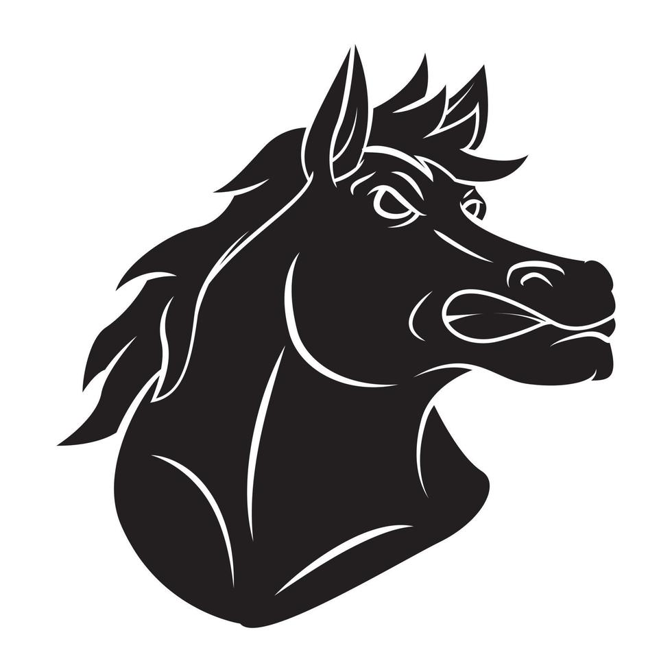 paard hoofd tatoeëren illustratie vector