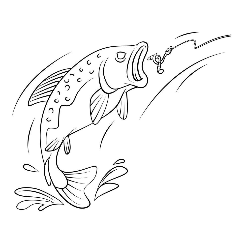 visvangst forel vis illustratie vector