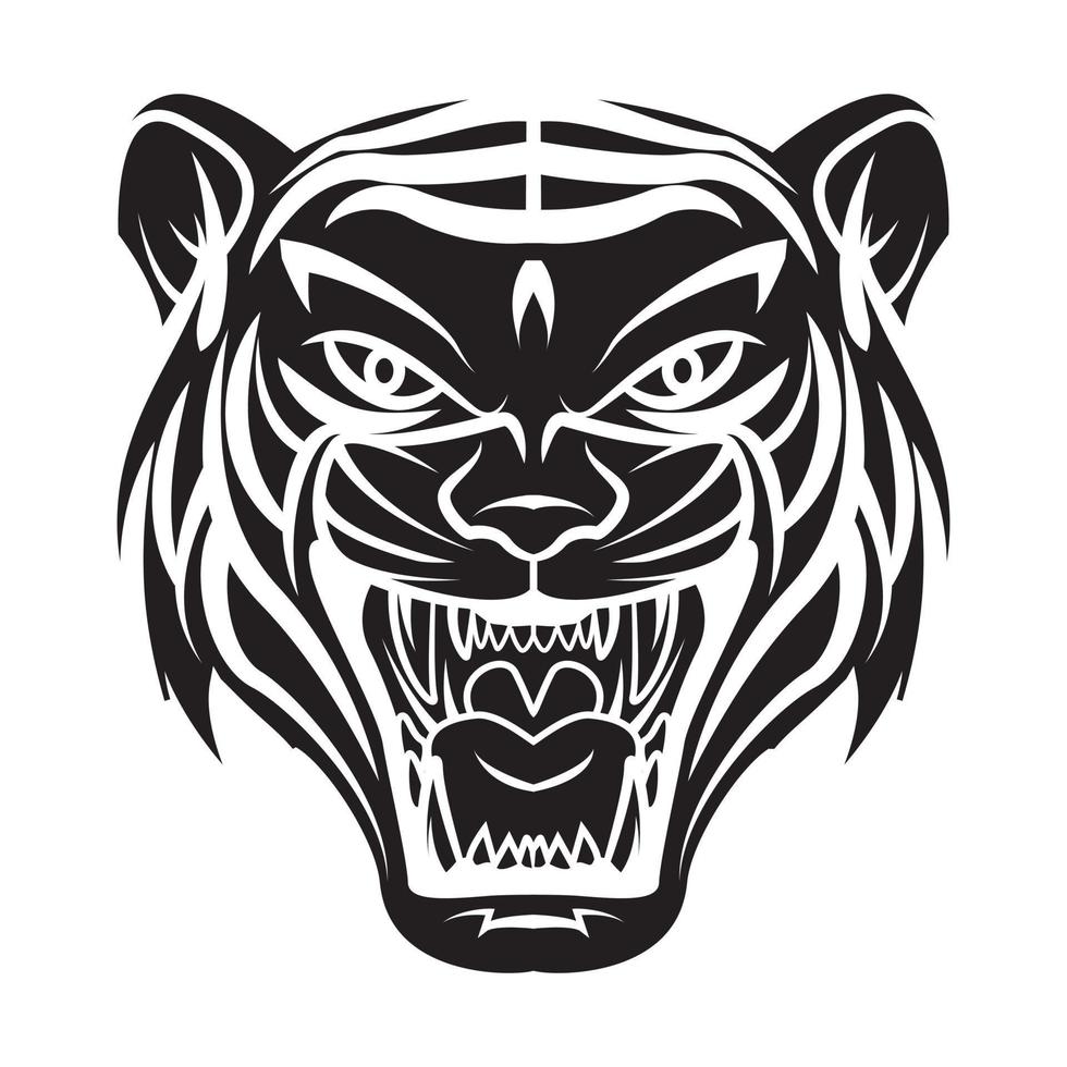 tijger hoofd tattoo illustratie vector