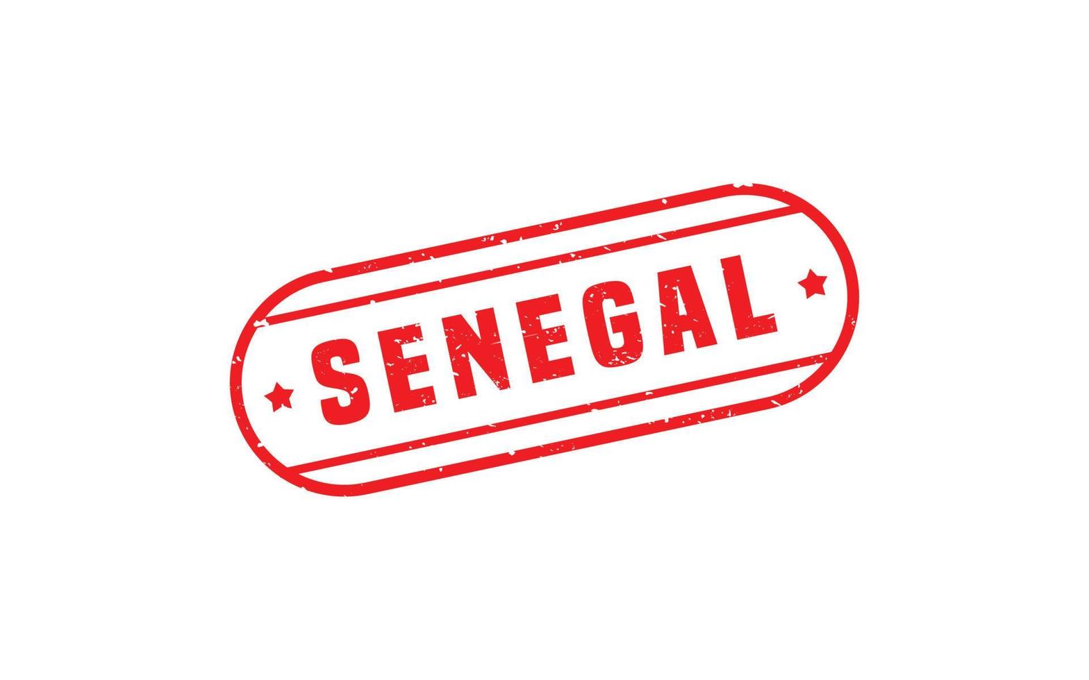 Senegal postzegel rubber met grunge stijl Aan wit achtergrond vector