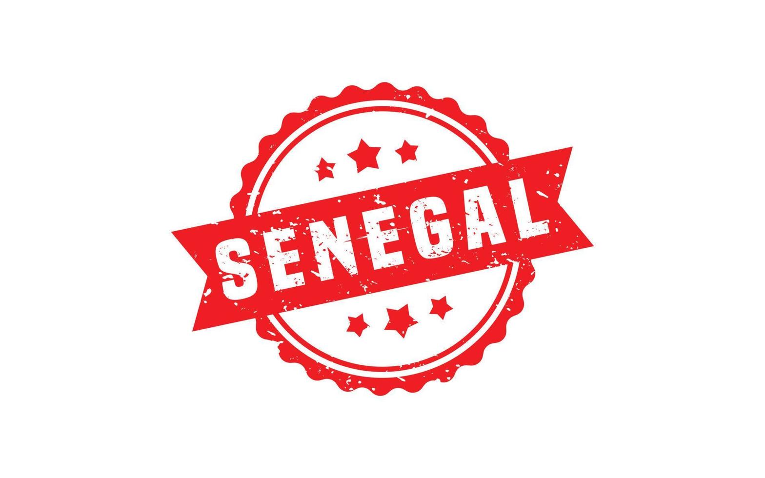 Senegal postzegel rubber met grunge stijl Aan wit achtergrond vector