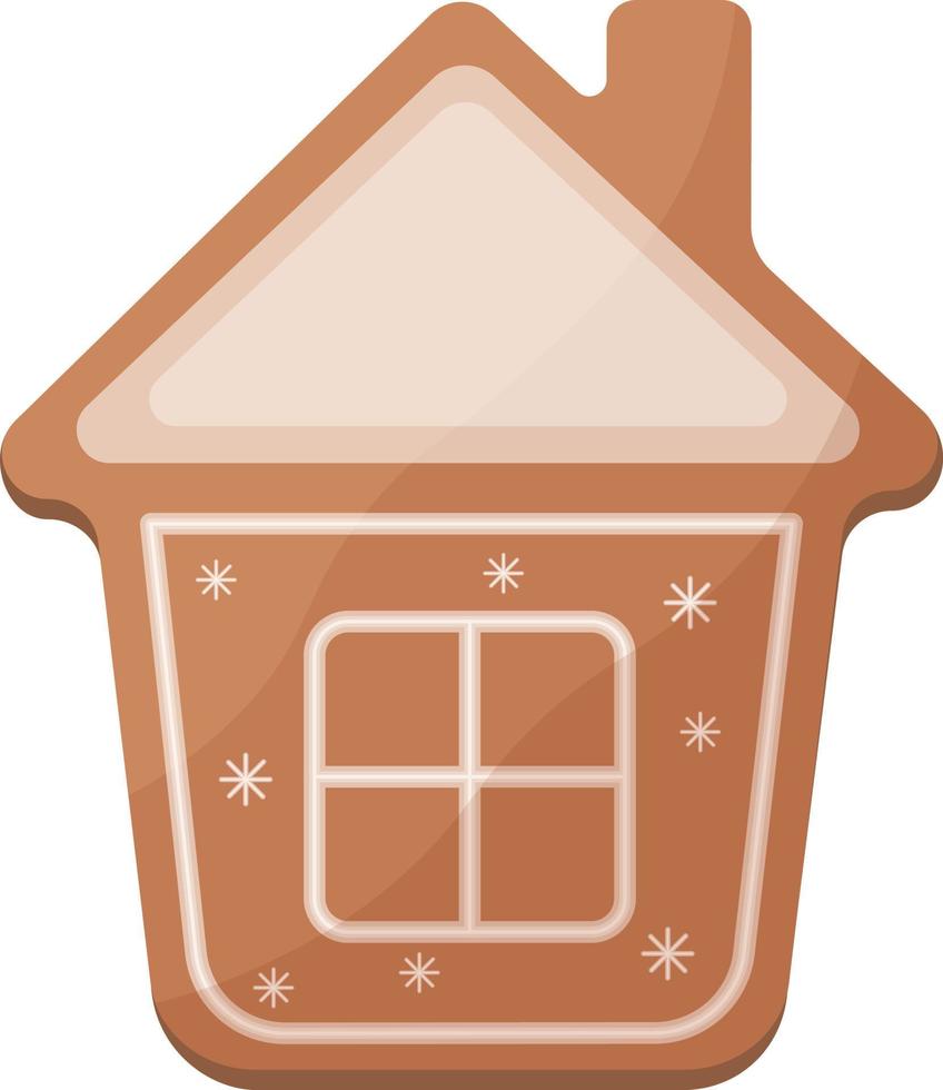 schattig Kerstmis ontbijtkoek. nieuw jaar s peperkoek in de vorm van een huis. feestelijk gebakjes. Kerstmis koekjes in de vorm van een huis. vector illustratie geïsoleerd Aan een wit achtergrond