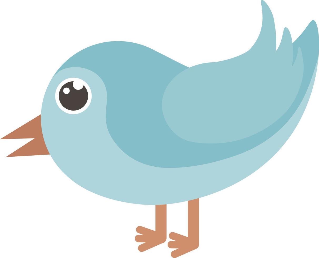 vogeltje. de beeld van een blauw vogel. schattig vogel in tekenfilm stijl. vector illustratie geïsoleerd Aan een wit achtergrond