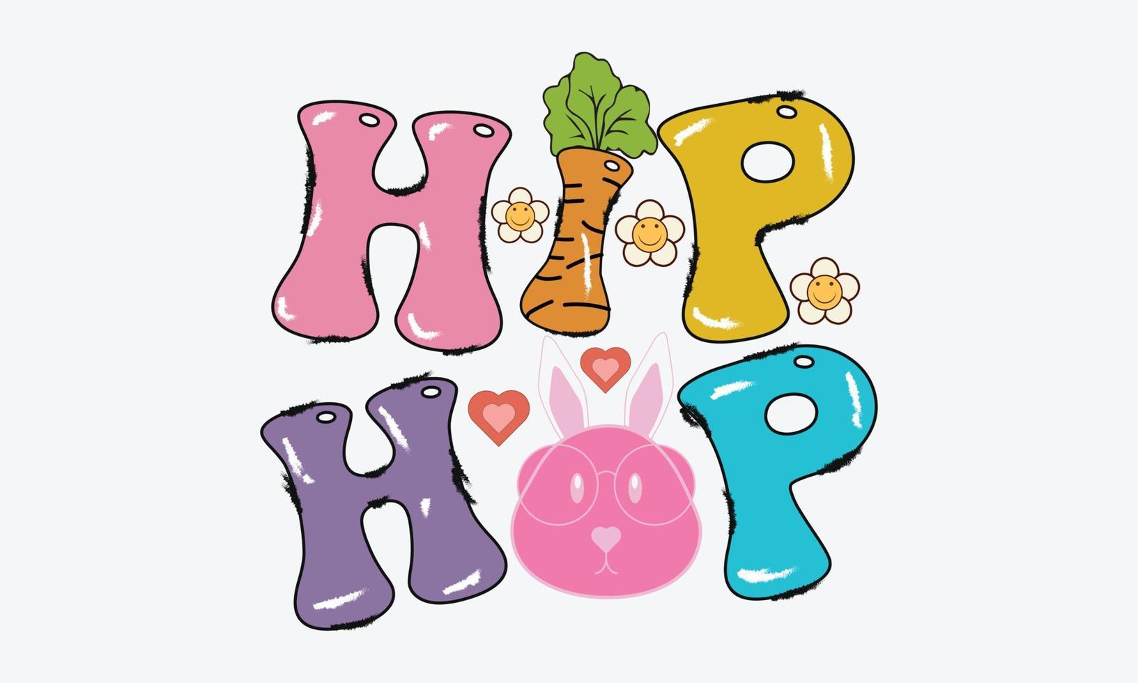 heup hop schattig Pasen konijn ontwerp. perfect voor reclame, poster. mooi brieven vector