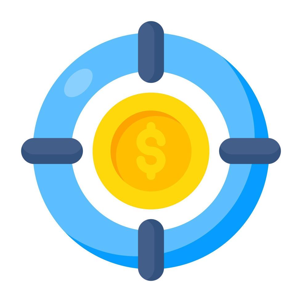 een bewerkbare ontwerp icoon van financieel doelwit vector