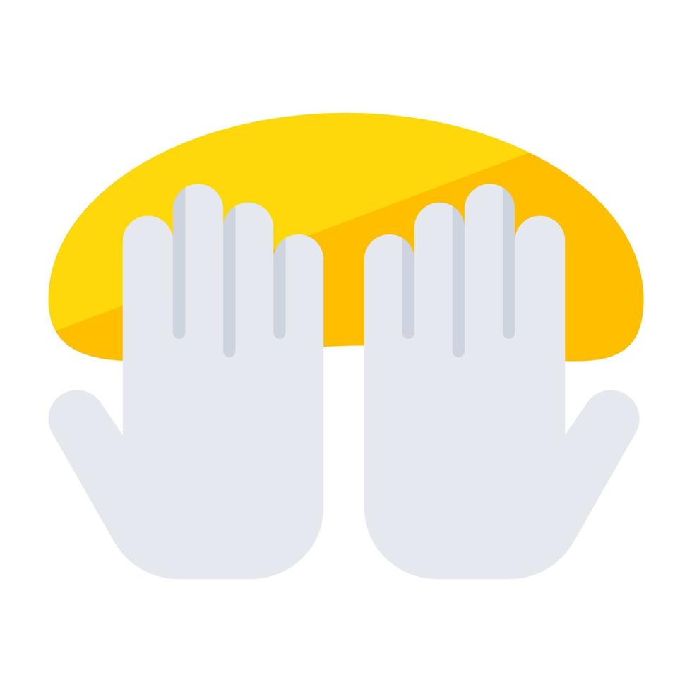 een handbedekkend pictogram, plat ontwerp van handschoenen vector