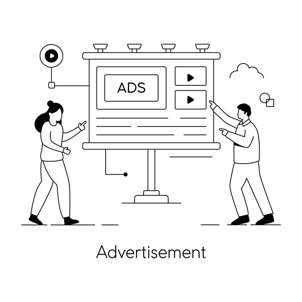 trendy advertentieconcepten vector