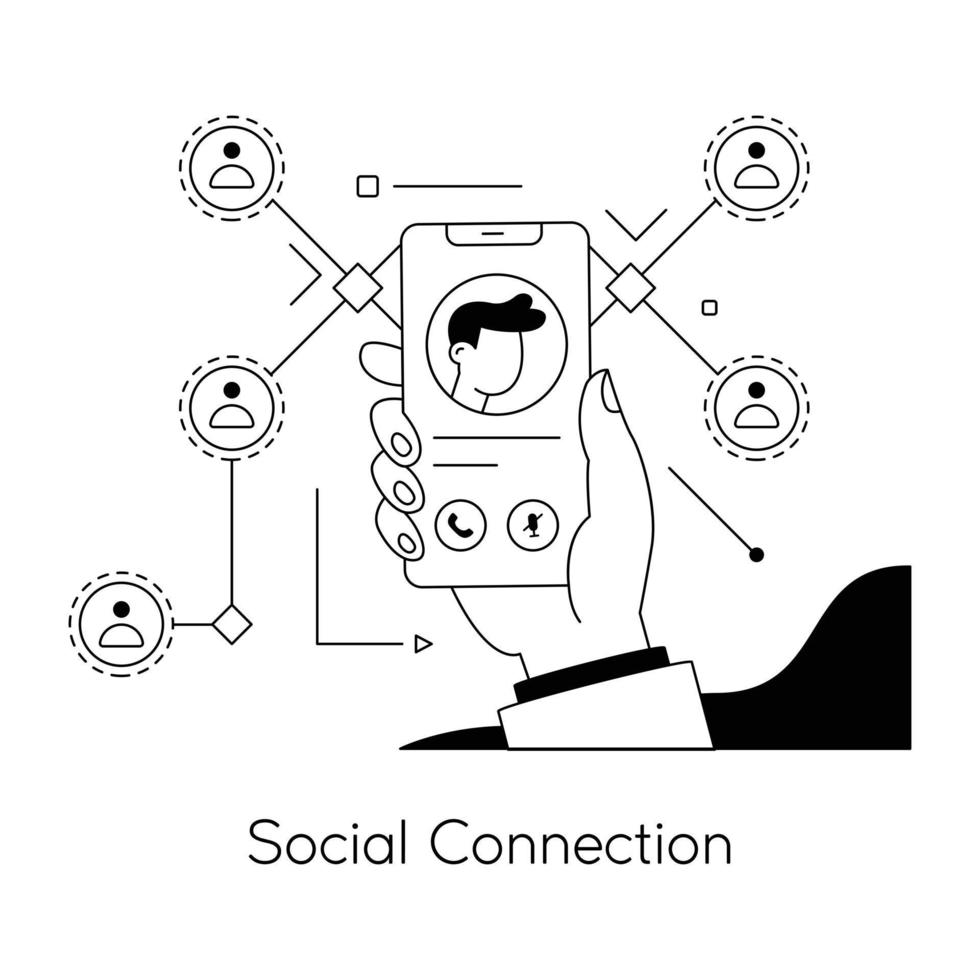 modieus sociaal verbinding vector