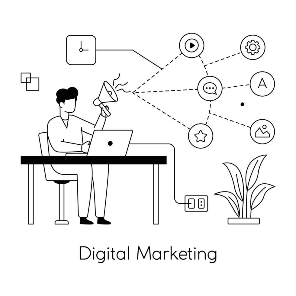trendy digitale marketing vector