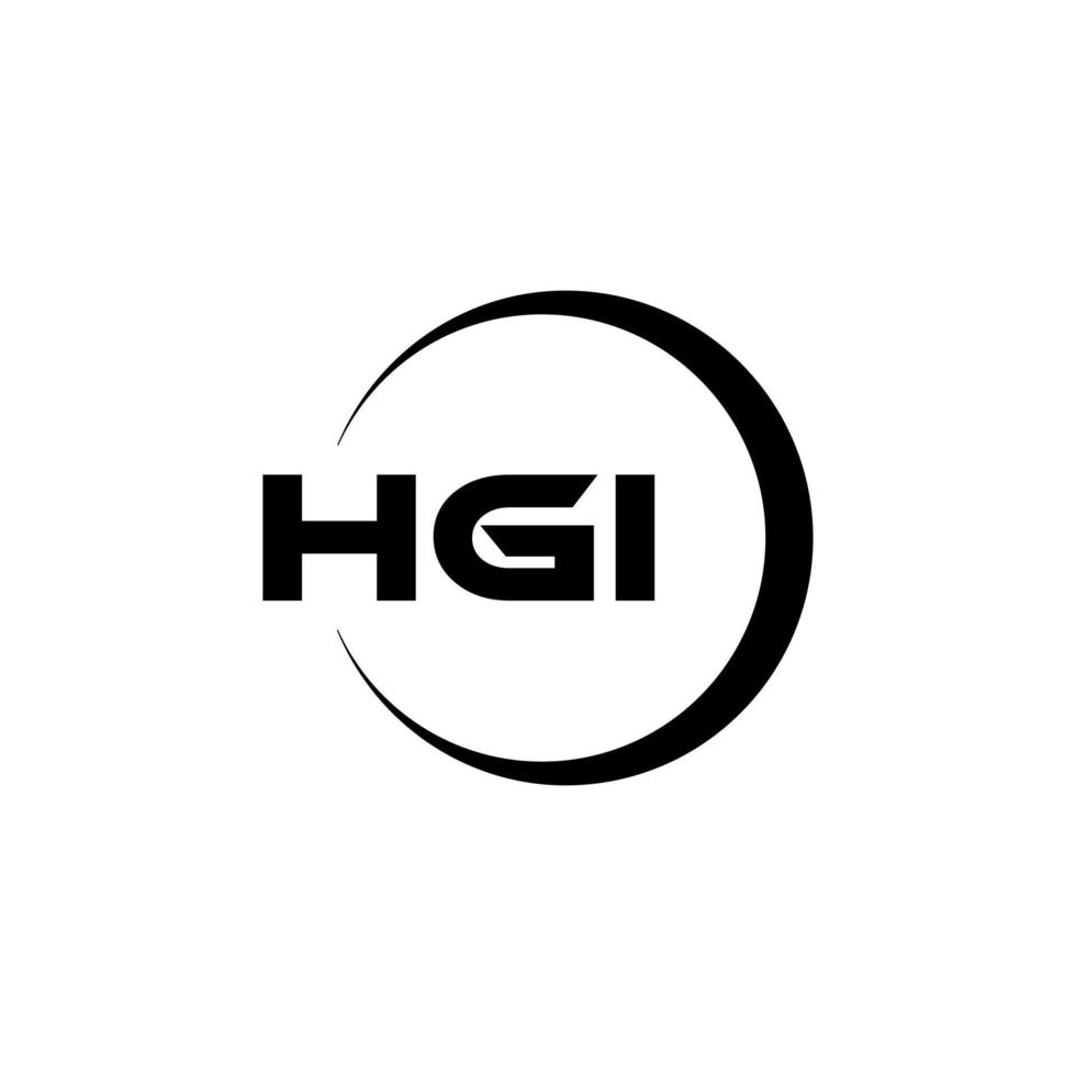 hgi brief logo ontwerp in illustratie. vector logo, schoonschrift ontwerpen voor logo, poster, uitnodiging, enz.