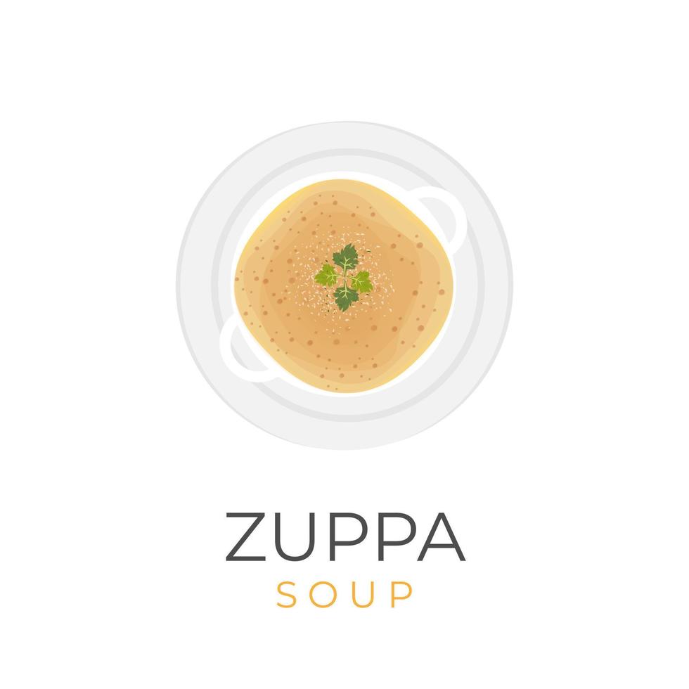 heerlijk en klaar naar eten zuppa soep vector illustratie logo