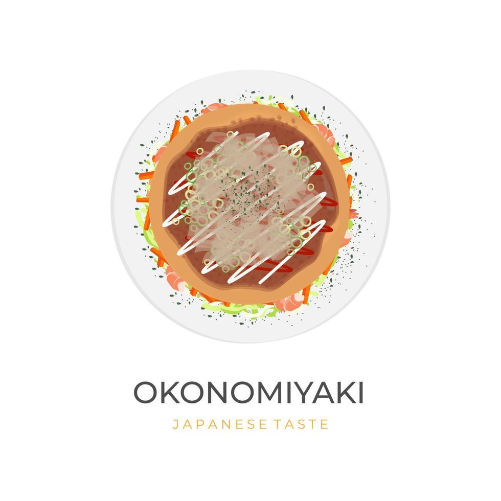 Osaka stijl okonomiyaki vector illustratie logo