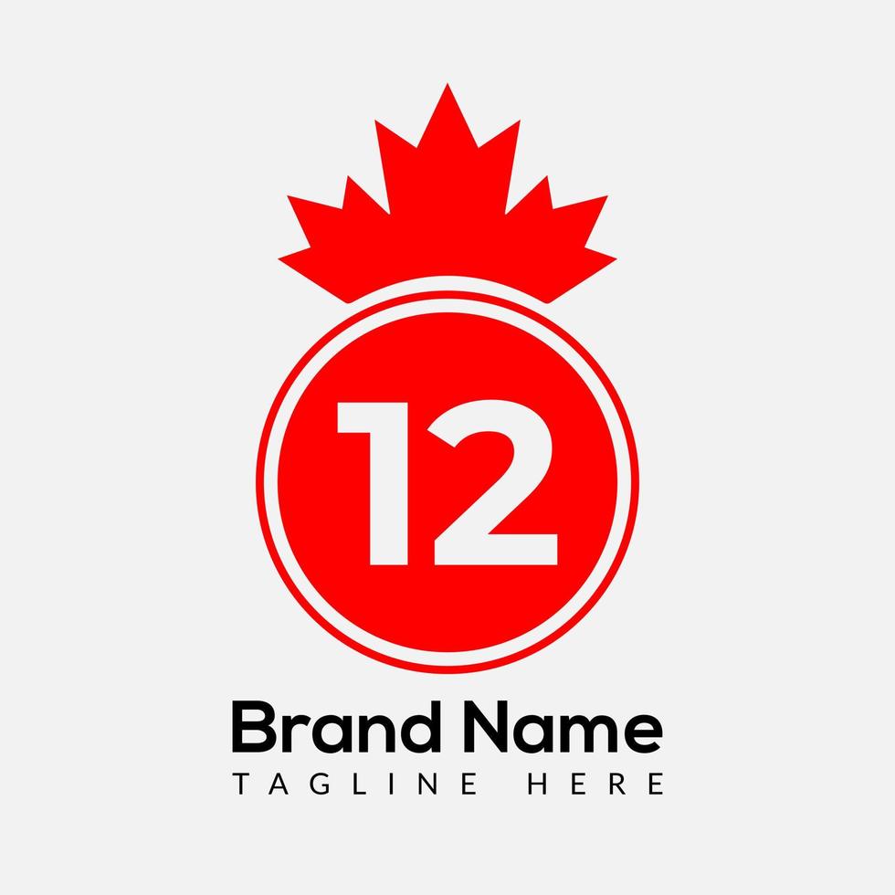 esdoorn- blad Aan brief 12 logo ontwerp sjabloon. Canadees bedrijf logo, bedrijf, en bedrijf identiteit vector