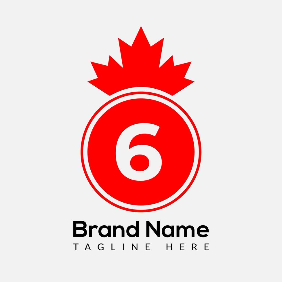 esdoorn- blad Aan brief 6 logo ontwerp sjabloon. Canadees bedrijf logo, bedrijf, en bedrijf identiteit vector