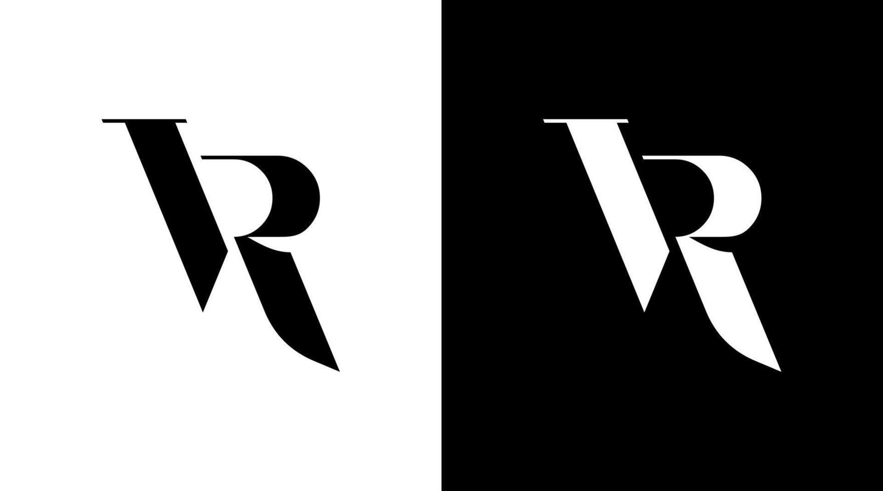 vr logo vector monogram brief eerste zwart en wit icoon illustratie stijl ontwerpen Sjablonen