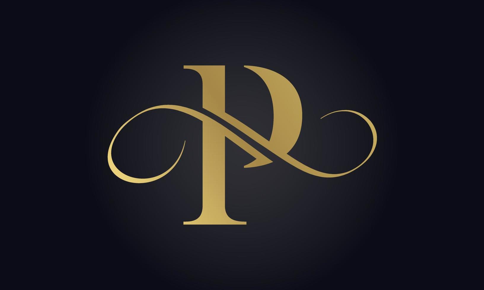 luxe brief p logo sjabloon in goud kleur. eerste luxe p brief logo ontwerp. mooi logotype ontwerp voor luxe bedrijf branding. vector