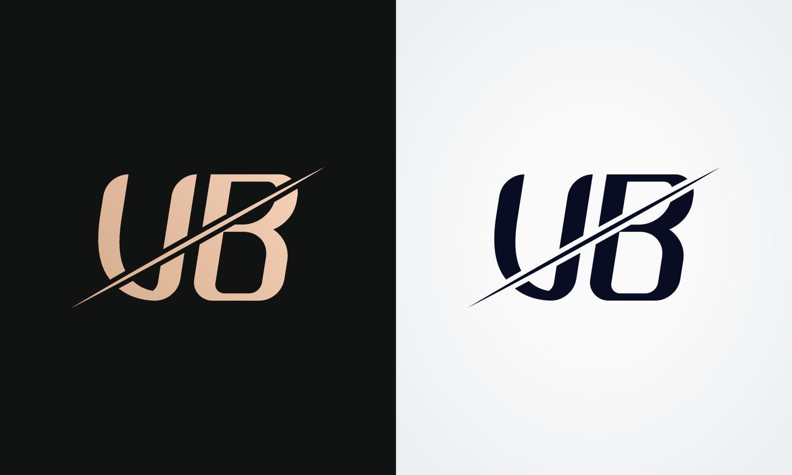 vb brief logo ontwerp vector sjabloon. goud en zwart brief vb logo ontwerp