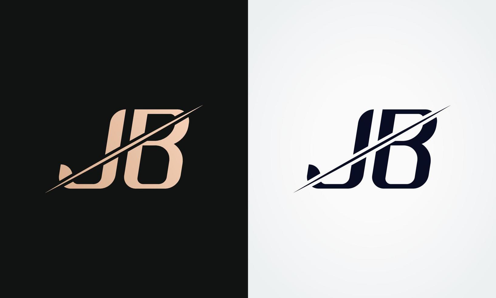 jb brief logo ontwerp vector sjabloon. goud en zwart brief jb logo ontwerp