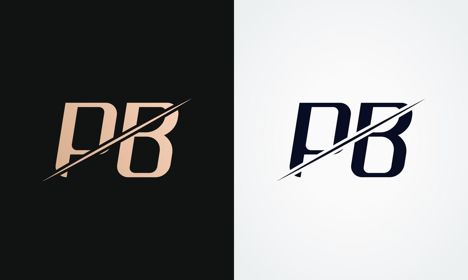 pb brief logo ontwerp vector sjabloon. goud en zwart brief pb logo ontwerp