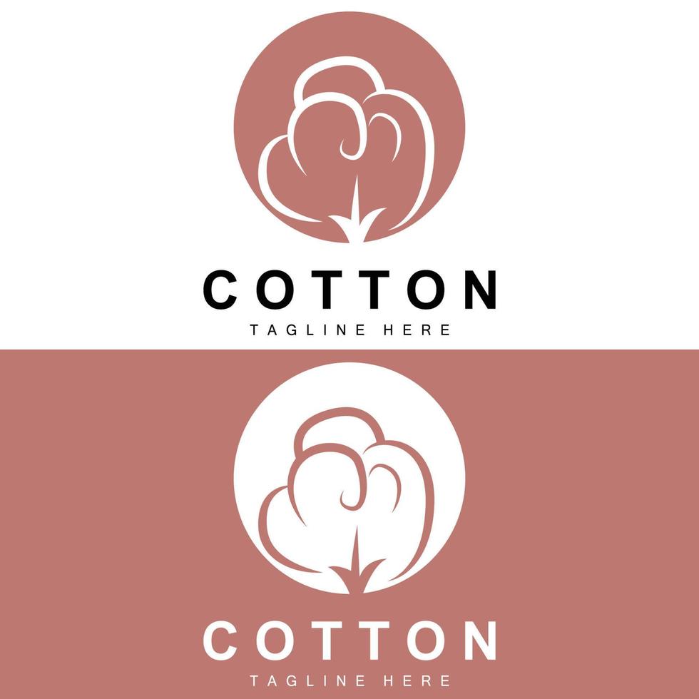 katoen logo, zacht katoen bloem ontwerp vector natuurlijk biologisch planten kleding materialen en schoonheid textiel