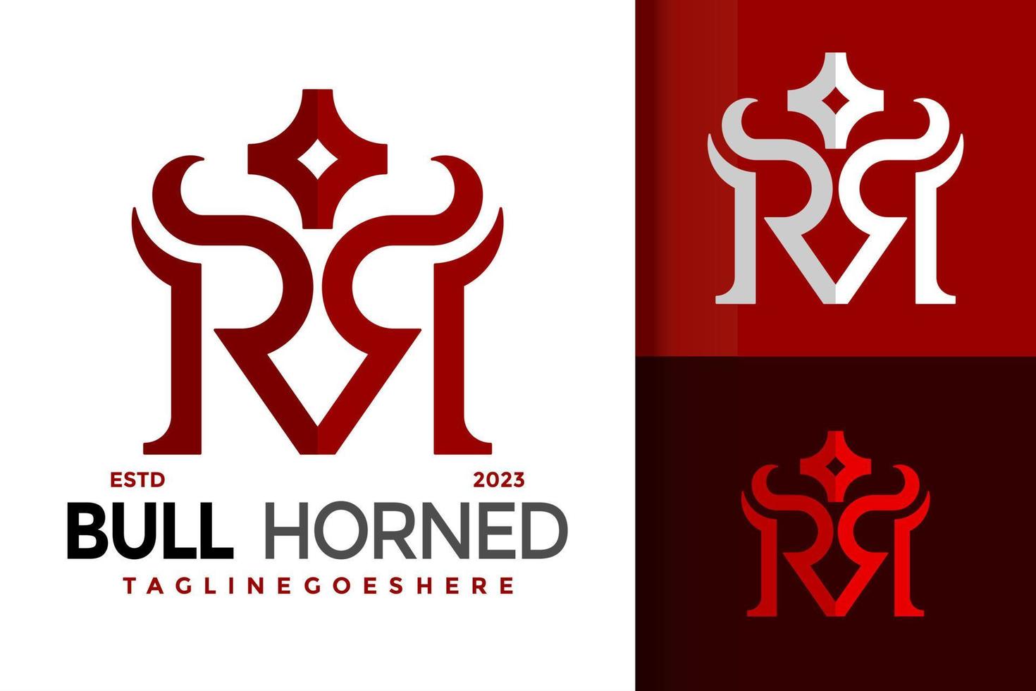 brief r stier gehoornd logo logos ontwerp element voorraad vector illustratie sjabloon