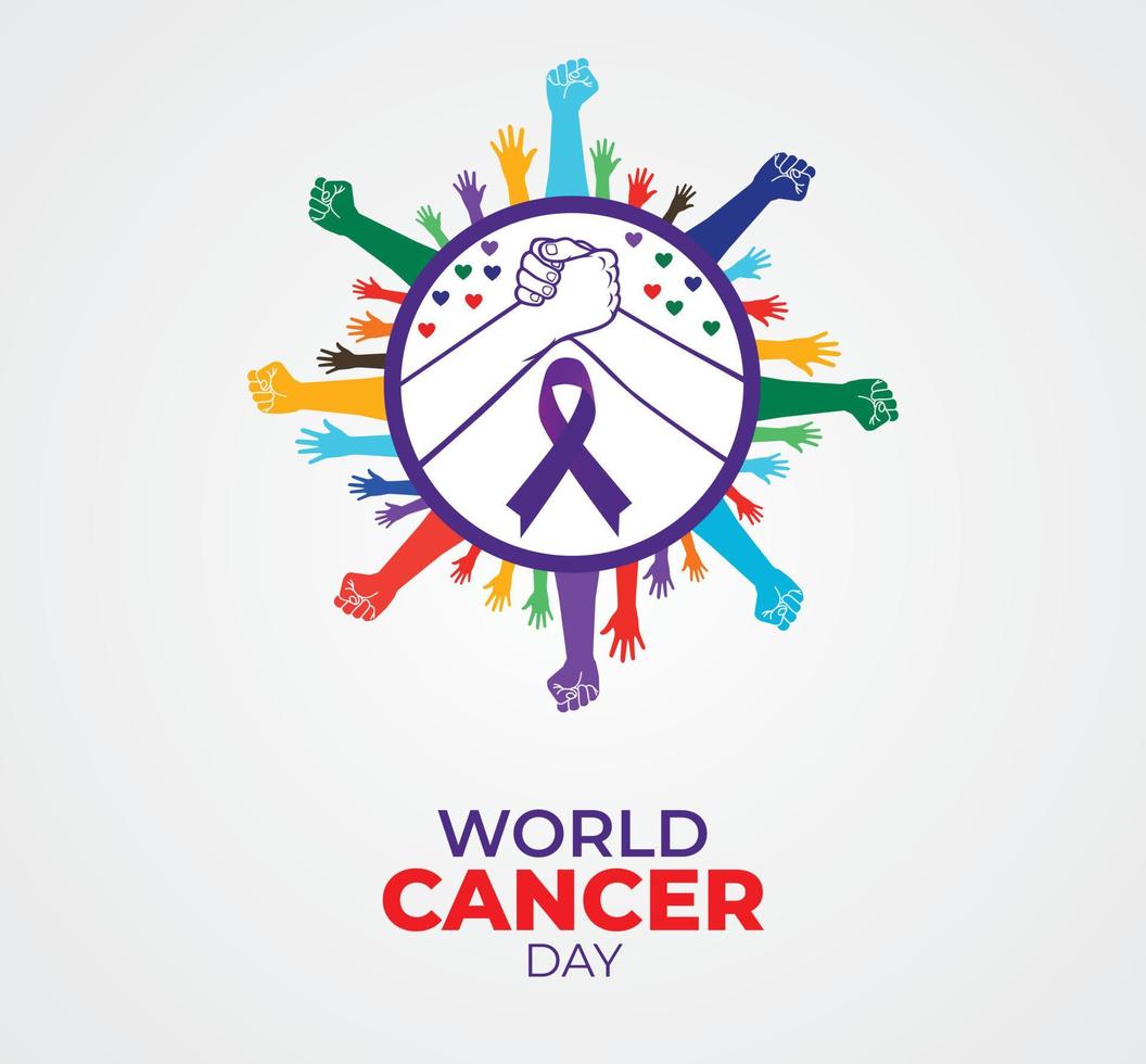 wereld kanker dag. februari 4. kanker lint concept. sjabloon voor achtergrond, banier, kaart, poster. vector illustratie.