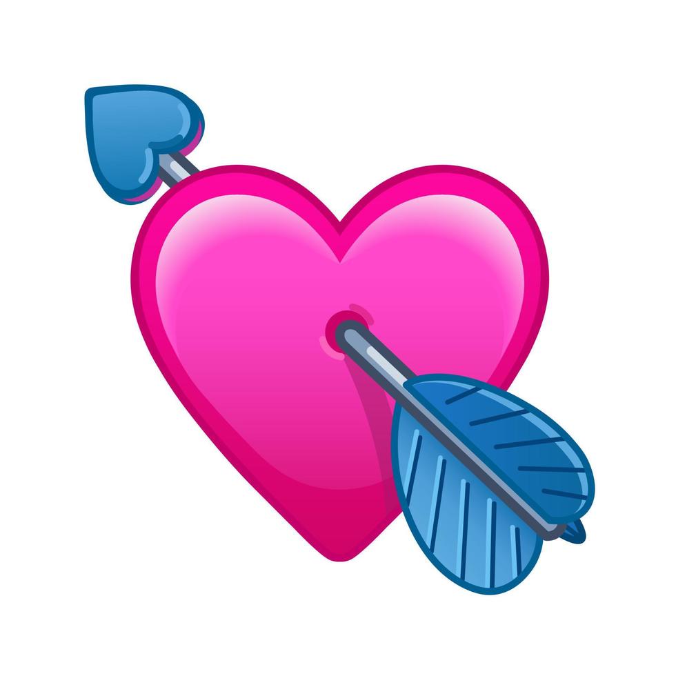 hart doorboord door een pijl groot grootte van emoji romance icoon vector