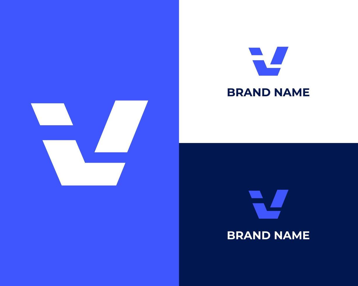 abstract iv of vi en ik of v brief eerste logo ontwerp, vector sjabloon