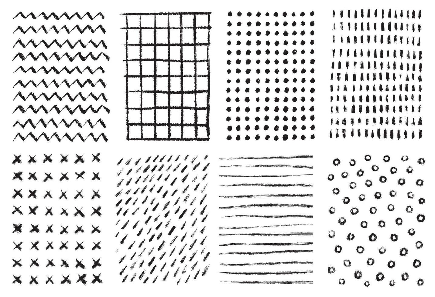 borstel beroertes lijn structuur set. krabbel, horizontaal beroertes verzameling. tekening vormen. vector uit de vrije hand texturen set. inkt lijnen geïsoleerd Aan wit achtergrond