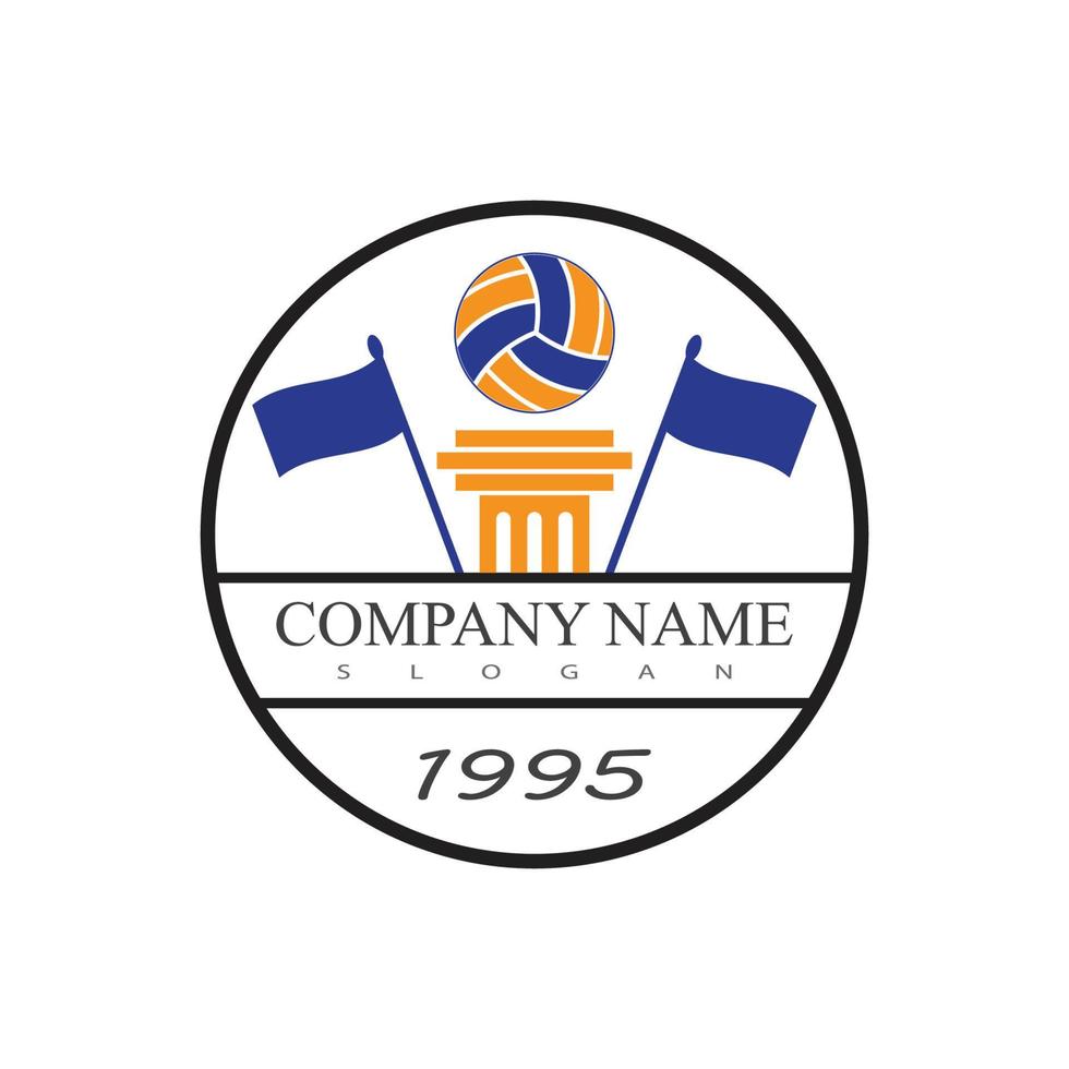 volley bal logo vector en symbool ontwerp sjabloon