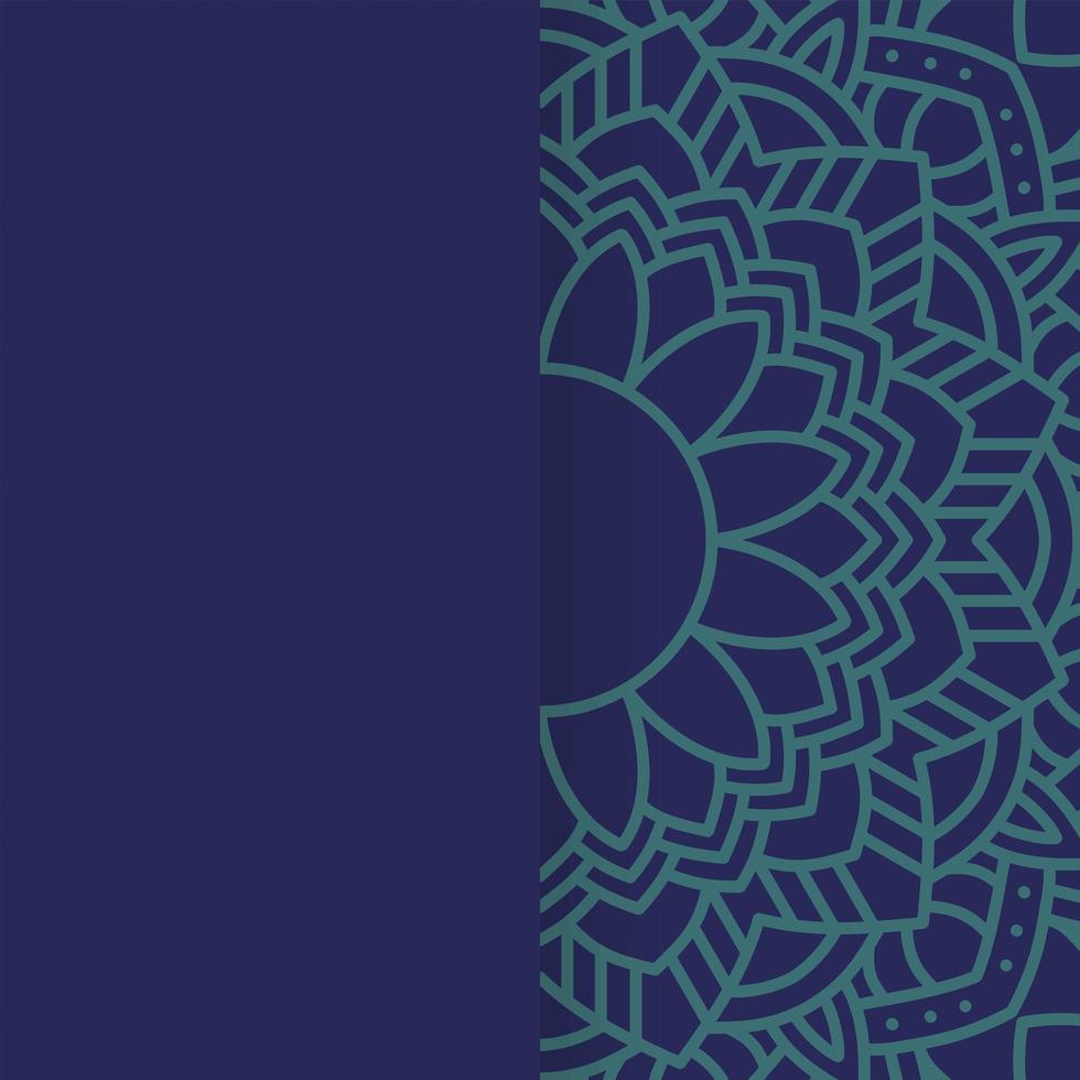 decoratieve bloemenmandala met blauwe achtergrond vector