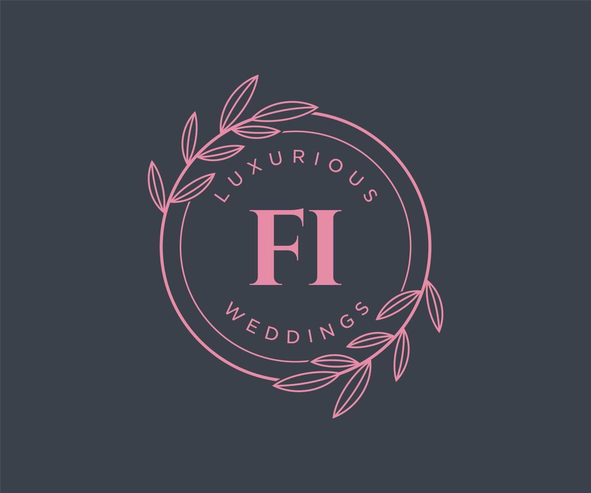 fi initialen brief bruiloft monogram logos sjabloon, hand- getrokken modern minimalistisch en bloemen Sjablonen voor uitnodiging kaarten, opslaan de datum, elegant identiteit. vector