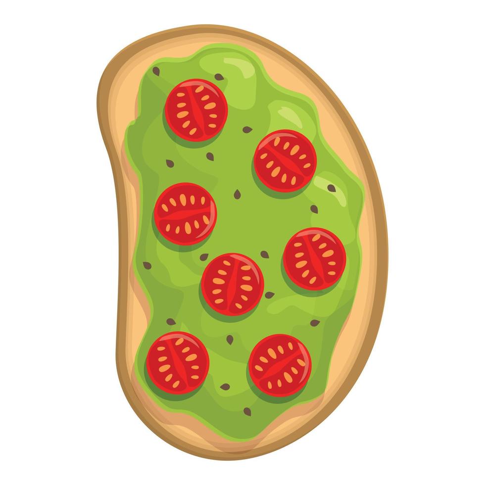 kers tomaten avocado geroosterd brood icoon tekenfilm vector. tarwe maaltijd vector