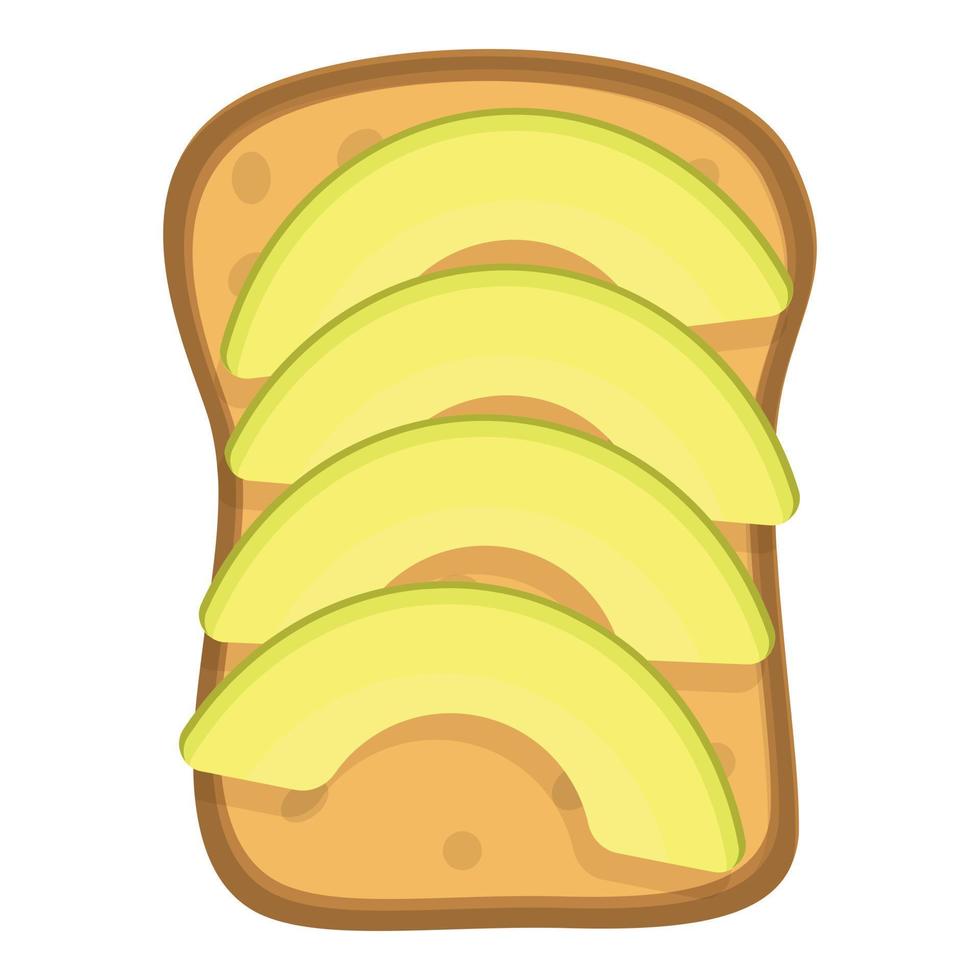 stuk avocado geroosterd brood icoon tekenfilm vector. plak maaltijd vector