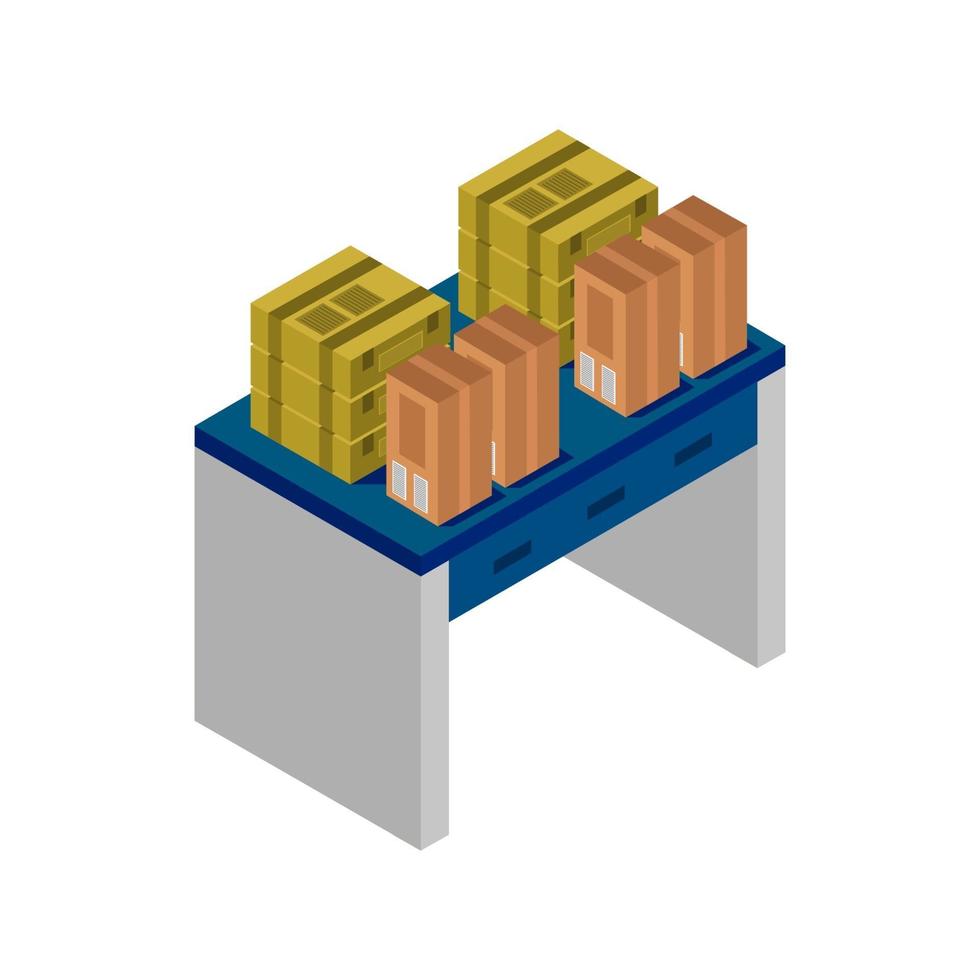 tafel met isometrische vakken op witte achtergrond vector