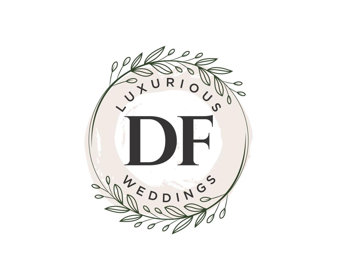 df initialen brief bruiloft monogram logos sjabloon, hand- getrokken modern minimalistisch en bloemen Sjablonen voor uitnodiging kaarten, opslaan de datum, elegant identiteit. vector