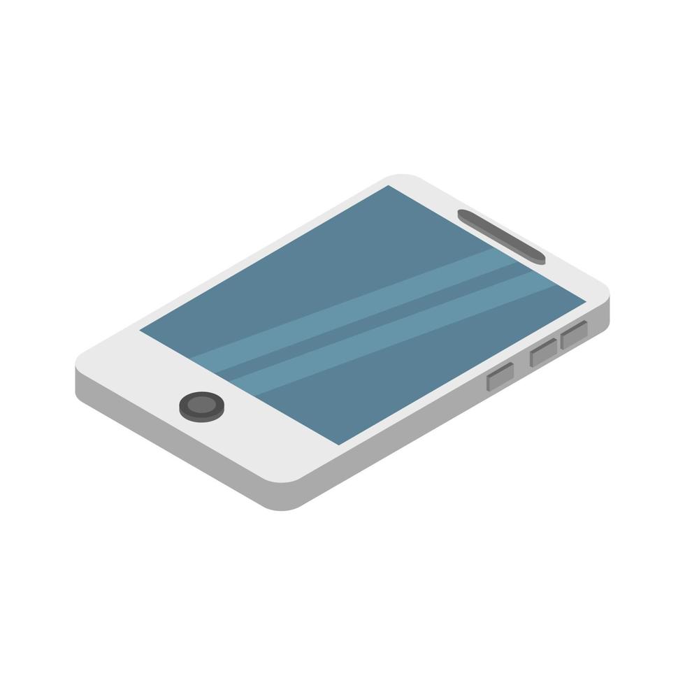 isometrische smartphone geïllustreerd op witte achtergrond vector