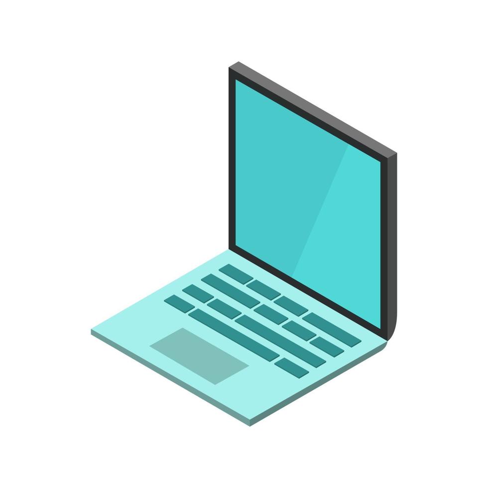 isometrische laptop geïllustreerd op witte achtergrond vector