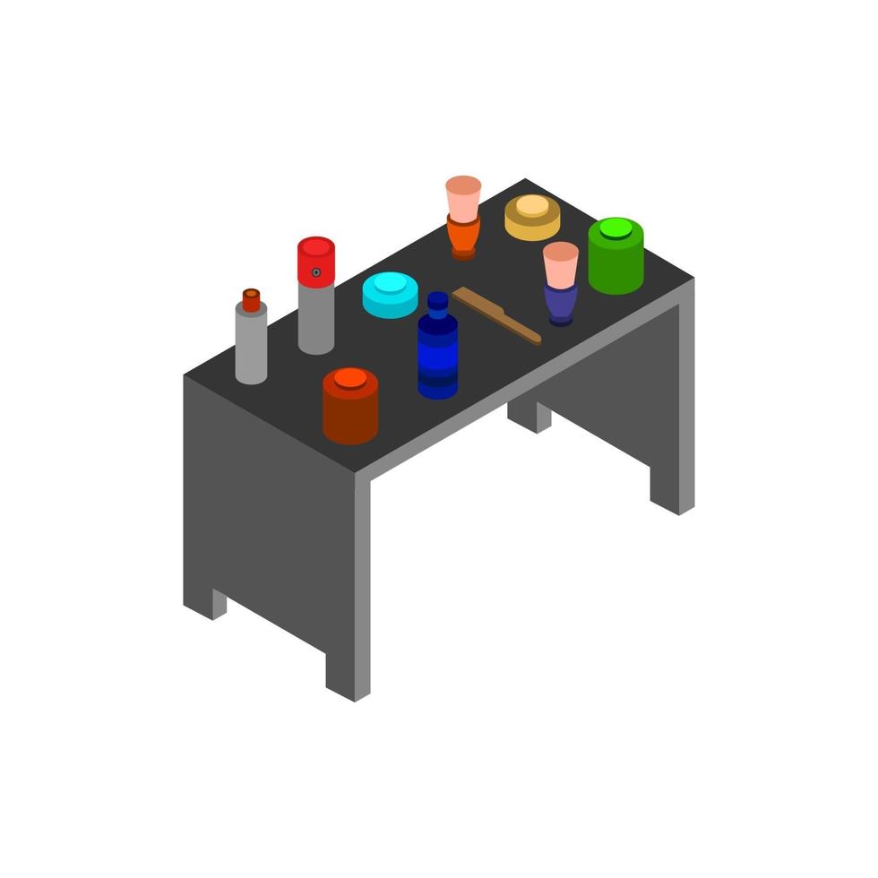 isometrische kappertafel op witte achtergrond vector