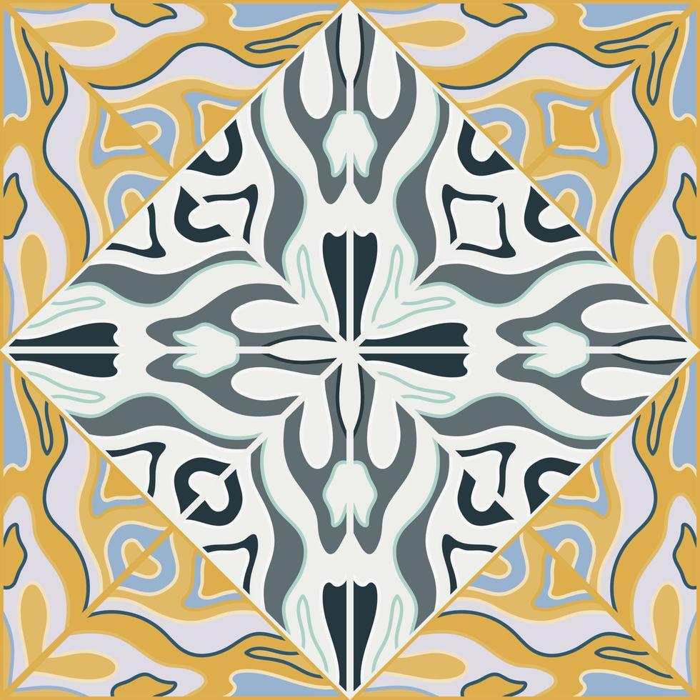 hand- getrokken boho mozaïek- ornament. caleidoscoop naadloos patroon. vector