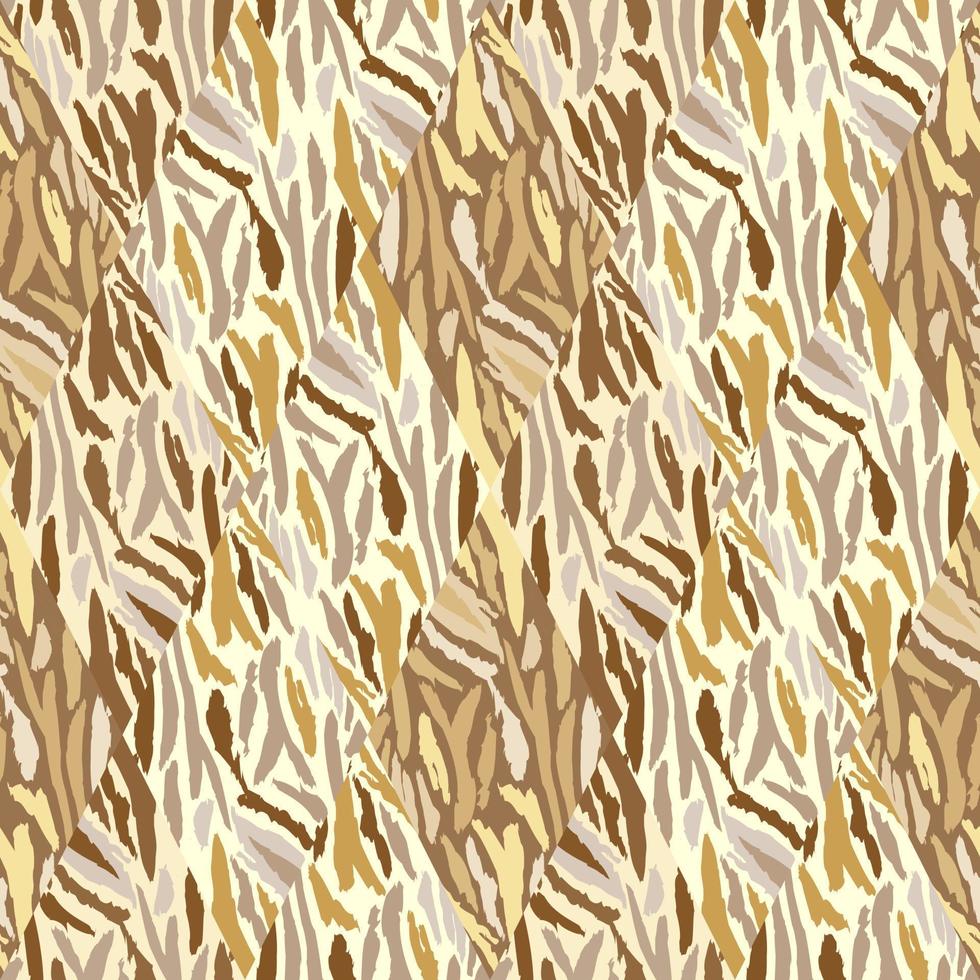 tijger huid mozaïek- naadloos patroon. abstract dier vacht tegel. vector