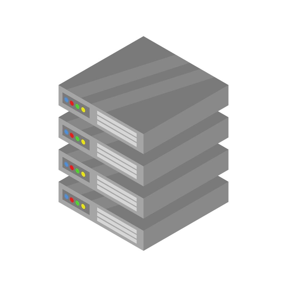 isometrische server geïllustreerd op witte achtergrond vector
