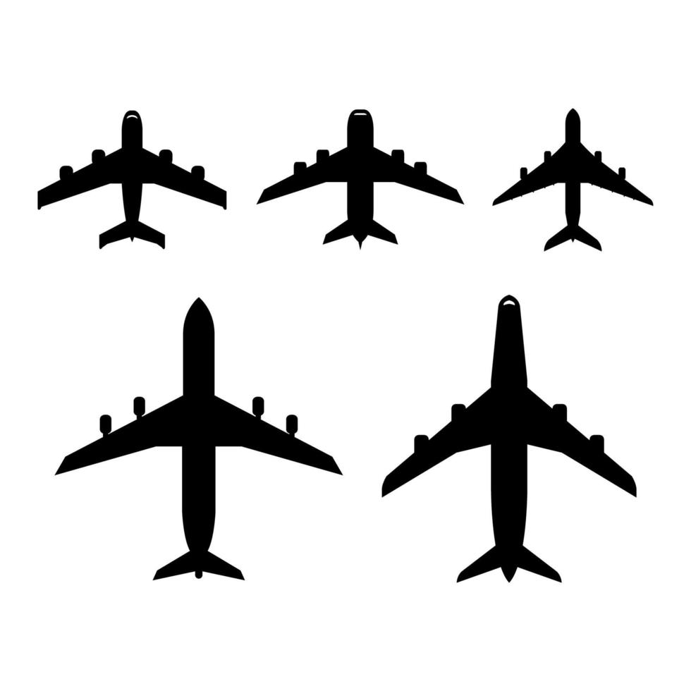 aantal vliegtuigen op witte achtergrond vector