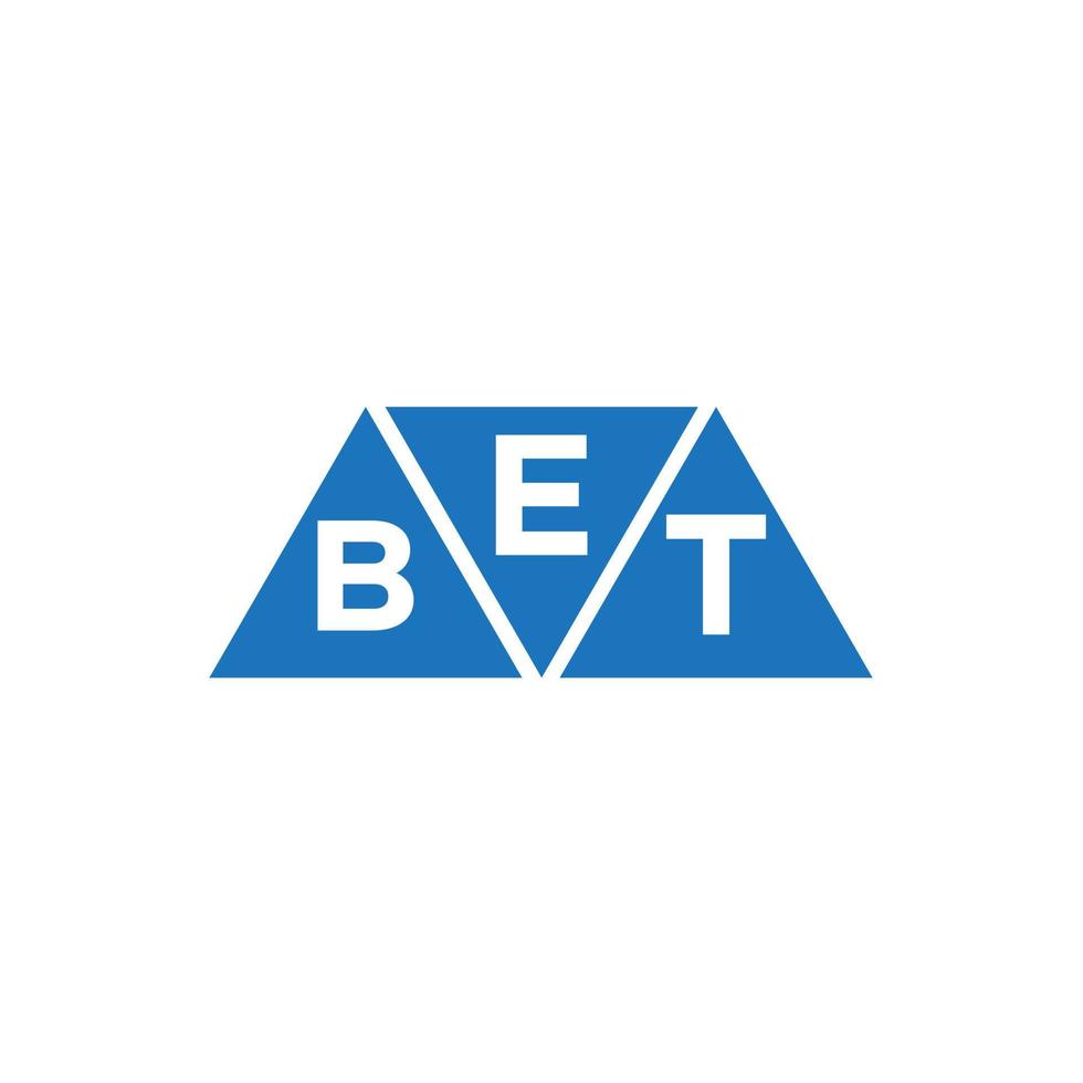 ebt driehoek vorm logo ontwerp Aan wit achtergrond. ebt creatief initialen brief logo concept. vector